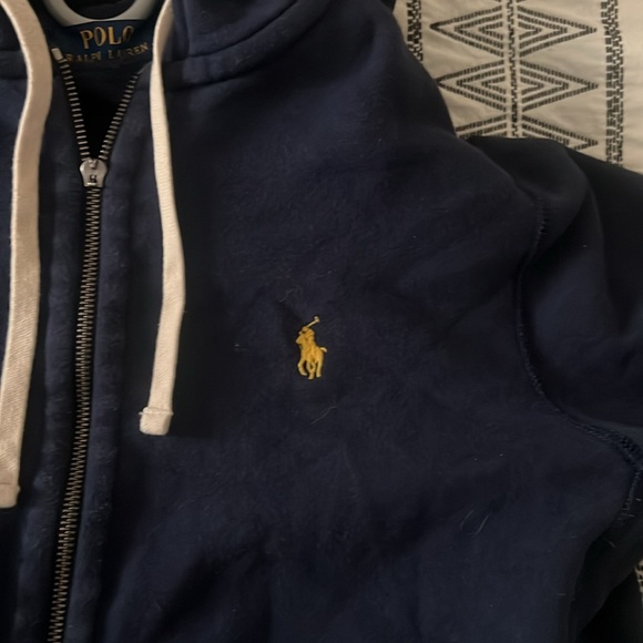 Navy Blue Polo hoodie, Size medium - Picture 3 of 5